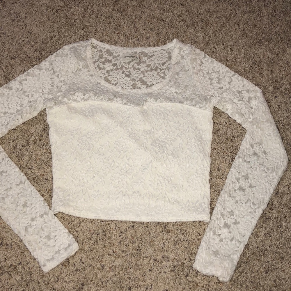 White lace crop top
